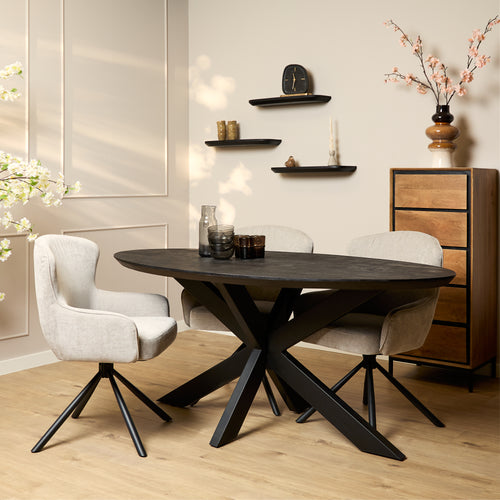 Starfurn  eettafel Brandy - zwart - 90x180x76cm - vtwonen shop
