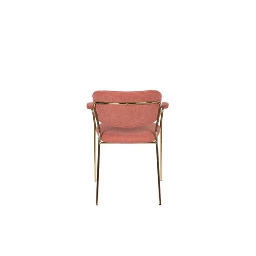 Housecraft Living Jolien Eetkamerstoelen armleuning Goud/Roze - Set van 2