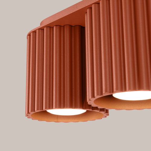 Sollux Lighting Plafondlamp AURA 2 rood ochra GU10 - 21x10x12cm