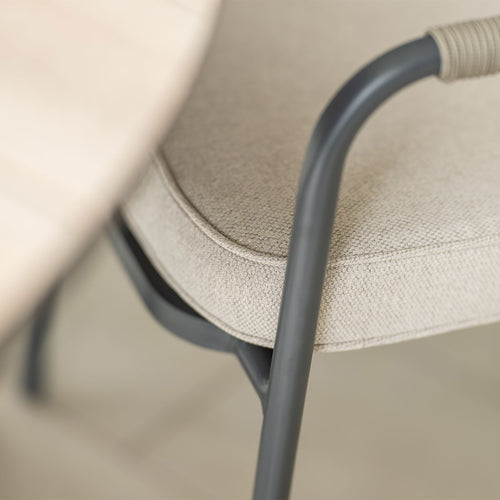 Venice dining fauteuil - carbon black - rope taupe - desert sand - vtwonen shop