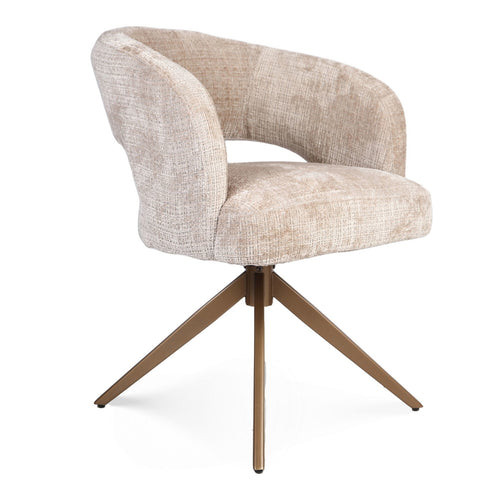 Starfurn Eetkamerstoel Demi - Beige/Brons - Set van 2