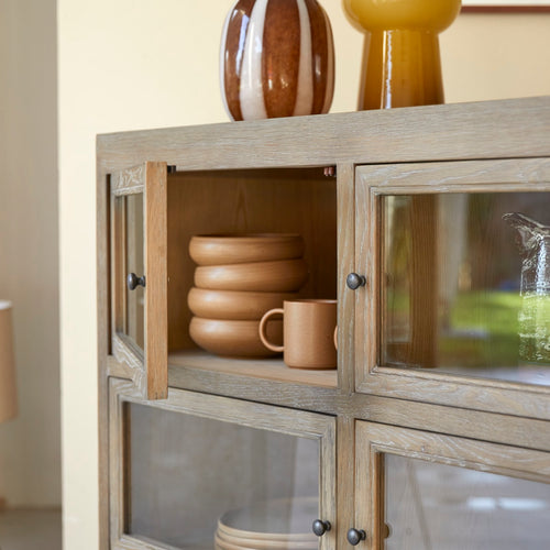 Tikamoon Eikenhouten buffetkast 110 cm - Grijs - vtwonen shop