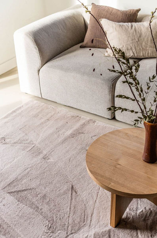 Interieur05 Zacht Hoogpolig Vloerkleed Lux Beige / Taupe