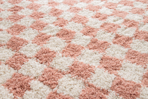 AFK Living vloerkleed Checkers - shaggy - roos - 200 x 290 cm