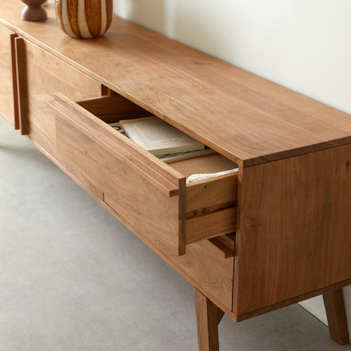Tikamoon Acaciahouten TV-meubel 180 cm - Donkerbruin