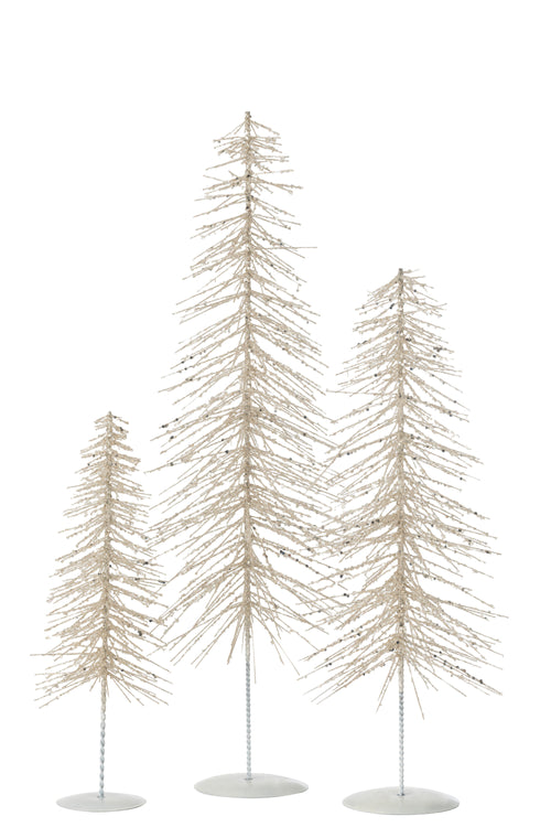 J-Line decoratie Kerstboom  Glitter - metaal/kunststof - wit/zilver - large - vtwonen shop