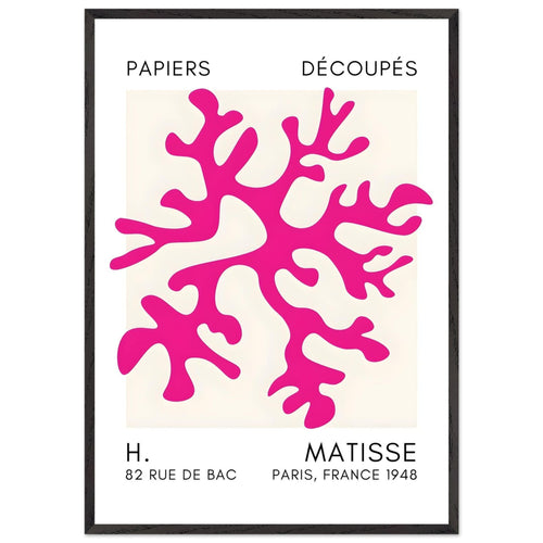 Artfulprints Poster met Lijst Matisse – Dreamy coral flower pink   - 70x100 cm - Roze