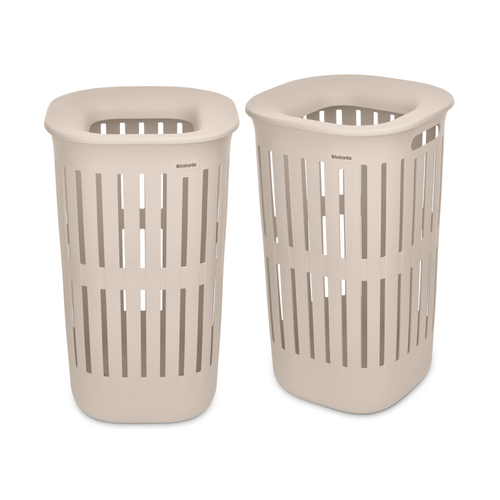 Brabantia Collect-It Wasmand 55L, set van 2 - Soft Beige