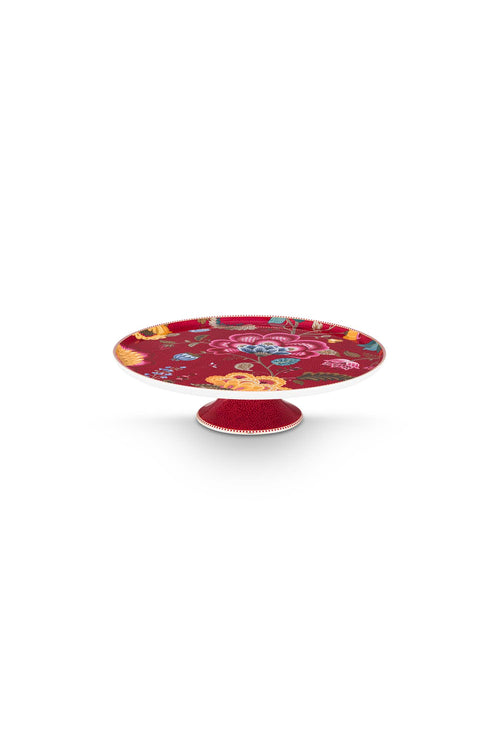 Pip Studio - Blooming Tales Fantasy Dark Red - Taartplateau - Serveerschaal op Voet - 30,5cm