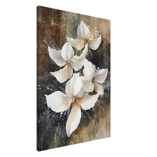 Artfulprints Canvas Vintage white blossoms canvas - 60x90 cm - Wit