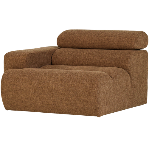 WOOOD 1-zits element bank arm links Novi - Polyester - Karamelbruin - 86x109x113 - vtwonen shop