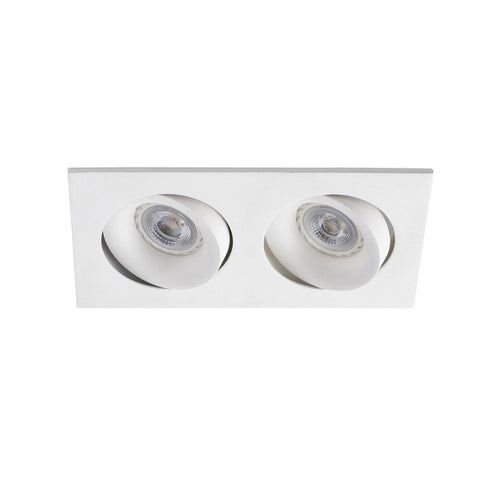 Faro Arg-2 - 2-lichts dubbel vierkant kantelbare inbouwspot wit, GU10