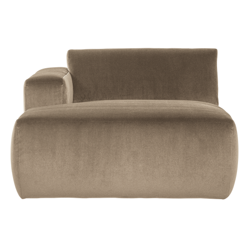 WOOOD chaise longue bank links Mojo Base - Velvet - Khaki - 74x112x162
