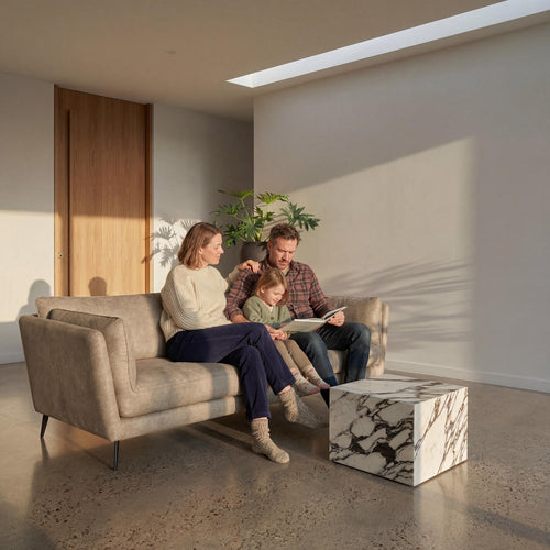 Furnhouse 3-zitsbank Bari - Taupe - Stof - 92x224x84