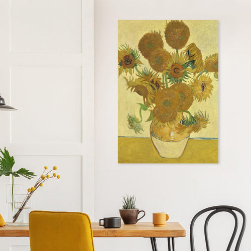 Poster Vincent van Gogh - Zonnebloemen (1888)   - 50x70 cm - Geel