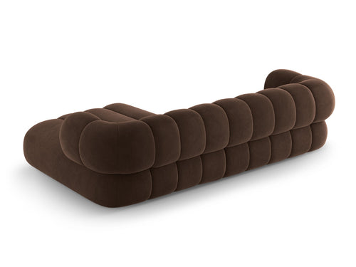 Cosmopolitan Design rechter hoekbank Koge 5-zits, flueel chocolade - 165x270x70cm