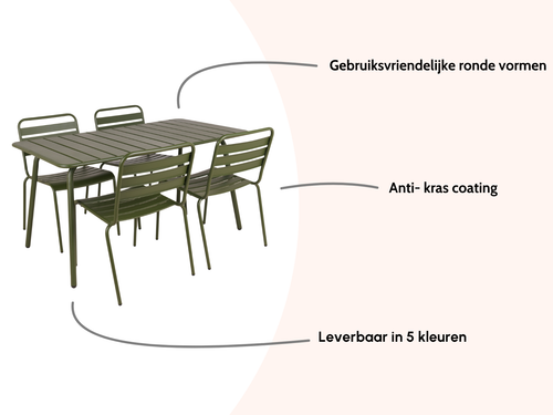 MaximaVida metalen tuinset Max olijfgroen 150 cm - vtwonen shop