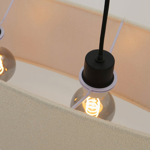 EGLO hanglamp Febres - e27 - textiel - zwart/wit