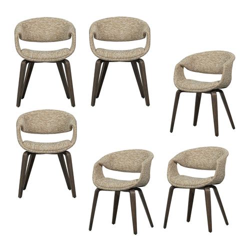 WOOOD eetkamerstoelen Yossi Houten Bruine Poot - Zand - Set van 6 - vtwonen shop