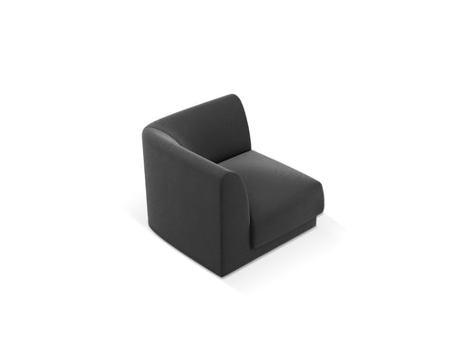 Micadoni Hoekmodule Miley flueel grijs - 90x90x70cm