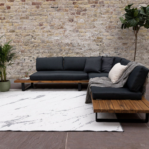 Buitenkleed Marble - Grijs/wit - dubbelzijdig - EVA Interior - 240 x 340 cm