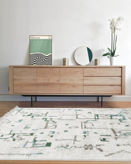 AFK Living vloerkleed Volubilis - rand - blauw - 120 x 170 cm