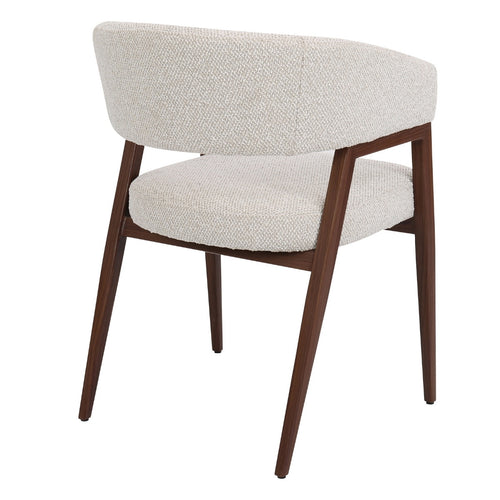 DÉJA Living Eetkamerstoel Fureso - Beige/Walnoot - Set van 2
