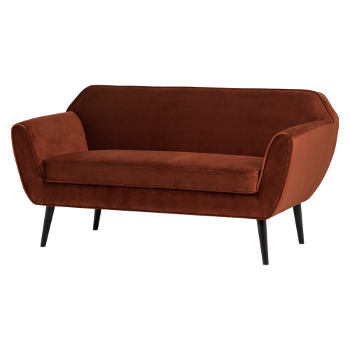 WOOOD bank 150 cm Rocco - Velvet - Roestbruin - 75x150x82