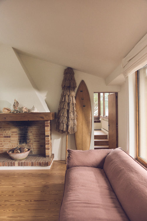 HKLIVING bank Nomad – linen dusty rose – 305cm - vtwonen shop