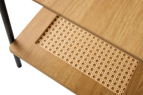 Rebellenclub Bijzettafel Berley - 45 x 45 cm - Eiken met Rattan - vtwonen shop