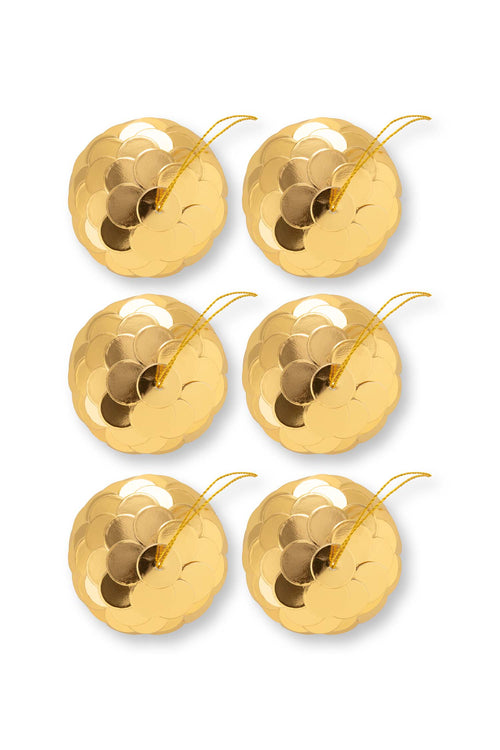 vtwonen - Kerstballen - Papier - Goud - 7 cm - Set van 6