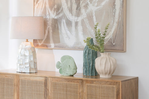 J-Line lamp Pareleffect - schelpen - wit/beige