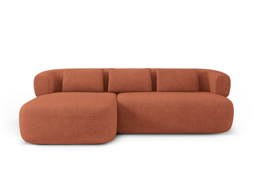 Micadoni linker hoekbank Jenny 5-zits, boucle baksteen - 145x225x73cm