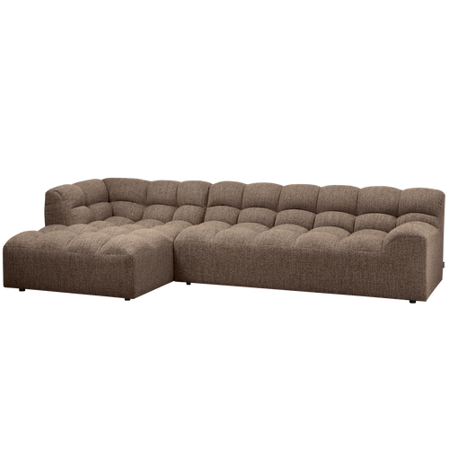 WOOOD chaise longue links Allure - Polyester - Bruin - 79x324x165 - vtwonen shop