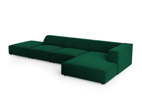 Cosmopolitan Design rechter hoekbank Arendal 5-zits, flueel, flessengroen - 166x341x70cm