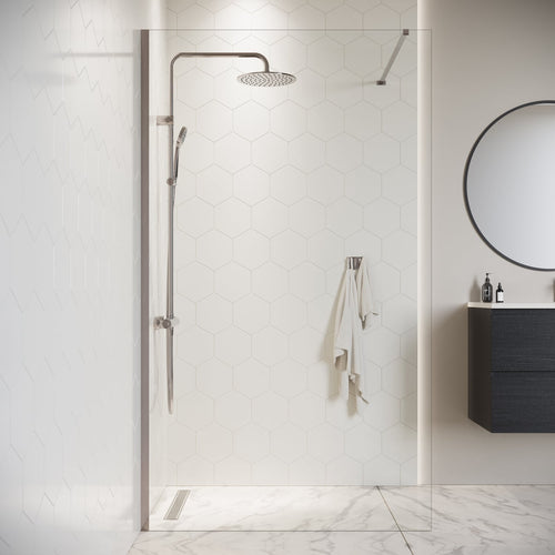 Badplaats Douchewand Florida 120 x 200 cm – Chroom – Inloopdouche 8 mm Veiligheidsglas