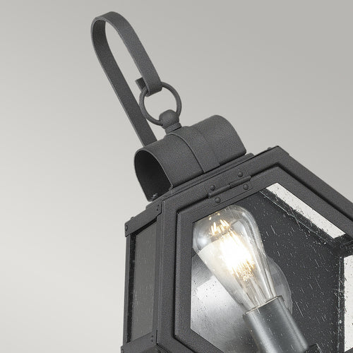 Elstead Quoizel Heath Outdoor Wandlantaarn Gevlekt Zwart, IP44