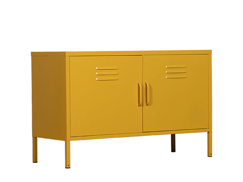 MaximaVida metalen TV lockerkast Finn 100 x 40 x 64 cm okergeel - 1 schap - vtwonen shop