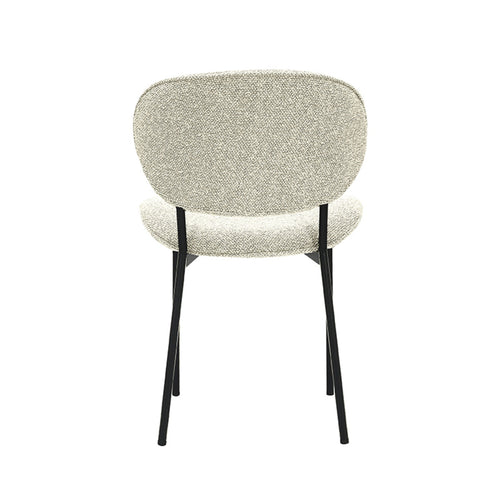 LABEL51 Eetkamerstoel Senn - Naturel/Zwart Bouclé - Set van 2