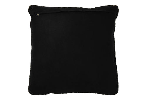 J-Line kussen Geweefd - leder - zwart