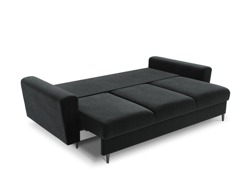 Cosmopolitan Design Slaapbank met opbergdoos Kyoto 3-zits, flueel, donkergrijs - 100x235x88cm