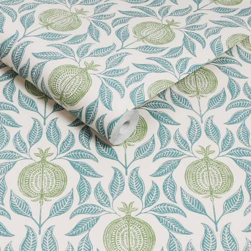 Graham & Brown Vliesbehang - Apple of Grenada Blue & Green