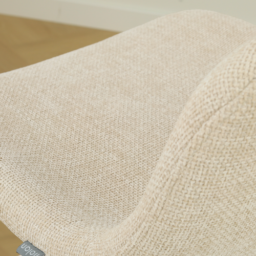 Nolon Nino-Mats barkruk cottonbeige - zwart onderstel - 65 cm - vtwonen shop