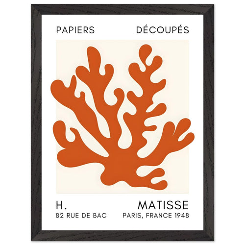 Artfulprints Poster met Lijst Matisse – Saltflower shapes orange   - 30x40 cm - Oranje