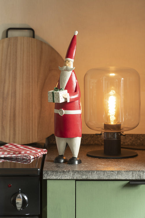 J-Line kerstfiguur Kerstman - ijzer - wit/rood - large
