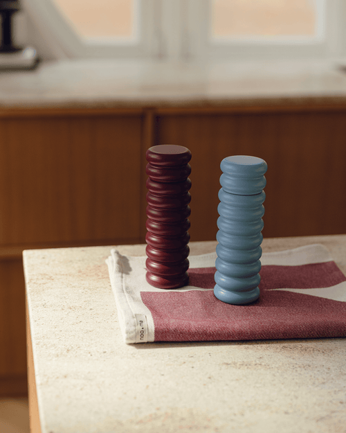noo.ma Suli kruidenmolens set van 2, gelakt beukenhout - blauw en geel