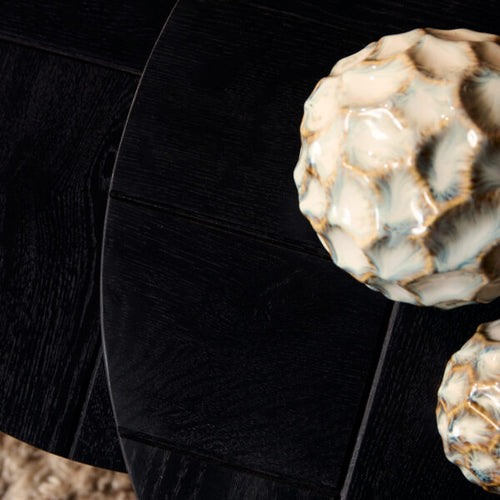 StarFurn Salontafel Otik - Rond Zwart Hout - Set van 2 - 70x70x45cm - vtwonen shop