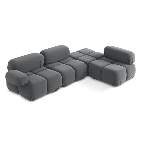 LaMiaSofa hoekbank rechts Sanremo - velours - staal - 285x190x70