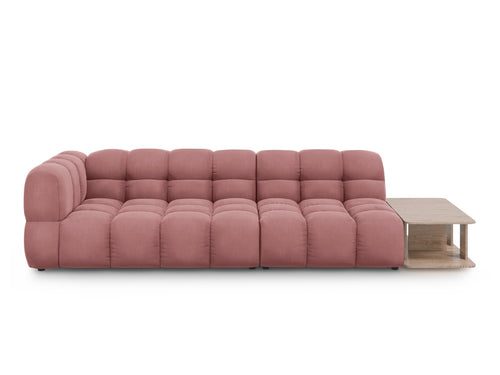 Cosmopolitan Design Rechte modulaire bank Sky 4-zits, flueel, zalm - 102x297x70cm