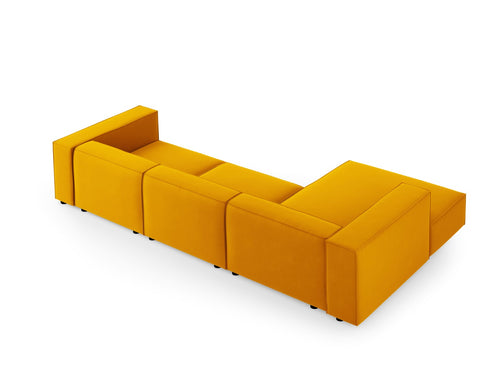 Cosmopolitan Design linker hoekbank Arendal 4-zits, flueel, geel - 166x284x70cm